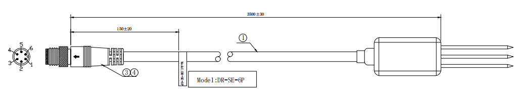 SE0X-MS sensor cable dimensions